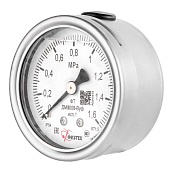 Вакуумметры, мановакуумметры, манометры виброустойчивые ДВ8008-ВУф, ДА8008-ВУф, ДМ8008-ВУф исп 1